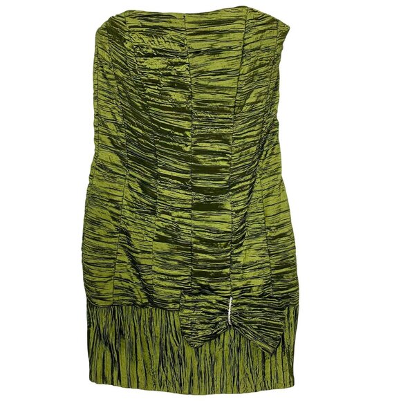 Jessica McClintock Strapless Ruched Mini Dress Cocktail 2 Green Zip Back Hoco - Picture 2 of 11